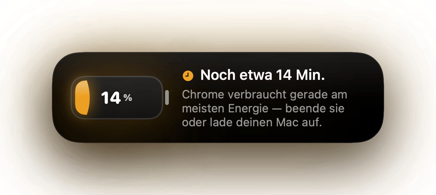 Smart Alert, der aus der Notch gleitet
